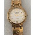 Retail @ R9900 Krug Baumen Ladies Charleston 4 Diamond White Dial 18K Gold  Strap Watch