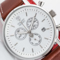 R1 AUCTION** DETOMASO Milano Mens Watch Classic Chronograph Stainless Steel  Brown Leather watch