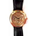 RETAIL R13,500 Krug Baumen WOMEN Principle CHRONO 18K Rose Gold 8X REAL Diamond Croc Leather Watch