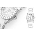 Retail: R18,000.00 Aquaswiss Women Swissport with 24 Diamonds Watch Silver and White Silicone Band