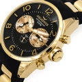 Retail: R12,000 Aquaswiss Men Trax 5H Watch with Chronograph 18k Gold and Black Silicone Band
