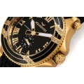 Retail: $1495 /R18,000.00 Aquaswiss Women Bolt L with 22 Diamonds 18K Gold and Black Silicone Band