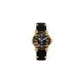 Retail: $1495 /R18,000.00 Aquaswiss Women Bolt L with 22 Diamonds 18K Gold and Black Silicone Band