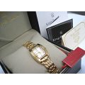 Opens @ R1 RETAIL - R11,143.70 Krug Baümen Ladies Tuxedo 4 REAL Diamond White Dial 18Kt Gold Watch