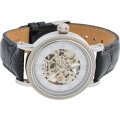 Retail: R14,999 Krug Baümen Men Prestige Automatic 2 Genuine Diamond S-Steel Black Leather Watch