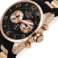Retail: R12,000 Aquaswiss Men Trax 5H Watch with Chronograph 18k Rose Gold and Black Silicone Band