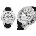 Retail: R13,397.00 Aquaswiss Men BOLT 5H Swiss Chrono Stainless Steel and Black Silicone Band Watch