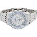 Retail: R15,247.97 Krug Baümen Air Traveller  8 REAL Diamond White Dial Stainless Steel Watch
