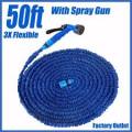 Flexible Hose Pipe & Spray Gun BLUE and GREEN (15m / 50 Ft )