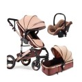 Belecoo Baby Pram Stroller - 3 Function Foldable Baby Pram with Car Seat