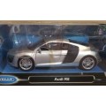 Audi R8 Coupe V10 2007 silver+carbon 1/24 Welly NEW+boxed  #2001 instant wheels