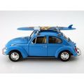 Volkswagen Beetle blue +surfboards 1/24 Welly NEW+boxed  #2059 instant wheels