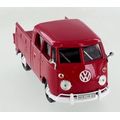 Volkswagen T1 double-cab pick-up 1959 red 1/24 Motormax NEW+boxed   #2154 instant wheels