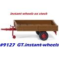 Trailer, farm, sigle axle H0 Wiking 088739 1/87 NEW  #9127 instant wheels