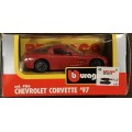 Chevrolet Corvette C5 Coupe 1997 red 1:43 Bburago NEW+boxed  #5313 instant wheels