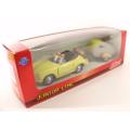 Porsche 356 Cabrio 1952 w. caravan yellow 1:43 Schuco NEW+boxed  #5283 instant wheels