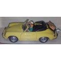 Porsche 356 Cabrio 1952 w. caravan yellow 1:43 Schuco NEW+boxed  #5283 instant wheels