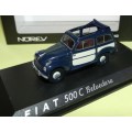 Fiat 500 C Belvedere 1951 1/43 Norev NEW+boxed  #5317 instant wheels