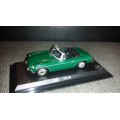 MG-B Roadster 1968 green 1/43 DelPrado/IXO NEWinBOX+blister  #5905 instant wheels