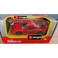 Ferrari F40 1987 red 1/43 Bburago/Italia NEW+boxed  #4081 instant wheels