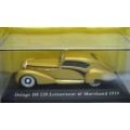 Delage D8120 Letourneur and Marchand 1939 gold 1/43 IXO NEW+boxed  #4181 instant wheels