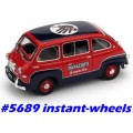 FIAT 600 Multipla 1960 Ramazotti red 1/43 Brumm NEW+reblistered  #5689 instant wheels