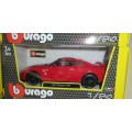 Nissan GT-R 2017 red 1/24 Bburago NEW+boxed  #2283 instant wheels