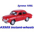 Syrena 105L 1994 red 1/35 Welly Poland NEWinBlister  #3505 instant wheels
