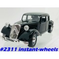 Citroen 15CV Traction AVANT 6 1936 black 1/24Bburago NEWinBlister FREE Delivery #2311 instant wheels