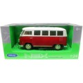 Volkswagen T1 Kombibus 1963 red+white 1:24 Welly NEW+boxed  #2156 instant wheels