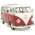 Volkswagen T1 Kombibus 1963 red+white 1:24 Welly NEW+boxed  #2156 instant wheels