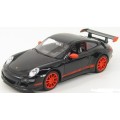Porsche 911 (997) GT3 RS 2007 black+orange 1:24 Welly NEW+boxed  #2338 instant wheels