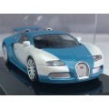 Bugatti Veyron 16.4 2005 blue+white-met 1:43 IXO NEW+boxed  #5931 instant wheels