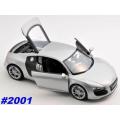 Audi R8 Coupe V10 2007 silver+carbon 1/24 Welly NEW+boxed  #2001 instant wheels