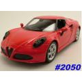 Alfa Romeo 4C 2014  red-metallic 1/24 Motormax NEW+boxed  #2050 instant wheels