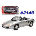 Porsche Boxter (986) Roadster 2002 silver 1/24 Motormax NEW+boxed  #2146 instant wheels