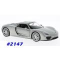 Porsche 918 Spyder (closed) 2015 silver 1/24 Welly NEW+boxed  #2147 instant wheels