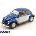 Volkwagen Beetle 1967 blue+white 1/24 Kinsmart NEW+boxed  #2204 instant wheels