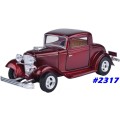 Ford Coupe 1932 red-met 1/24 MotorMax NEW+reblistered  #2317 instant wheels