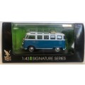 Volkswagen T1 SambaBus openroof 1962 blue+white 1/43 RoadSignature NEW+boxed  #4084 instant wheels