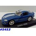 Dodge Viper GTS 2001 blue/white stripes 1/43 IXO NEWinBlister  #5453 instant wheels