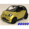Smart fortwo Cabriolet 2015 black+yellow 1/18 Norev NEW+boxed  #8999 instant wheels