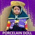 Porcelain Doll with Head Basket