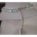 DOUBLE STRING NECKLACE MOTHER OF PEARL 48CM AND FRESH WATER PEARLS 51 CM