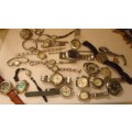 LARGE LOT OF WATCHES AND STRAPS .NONE TESTED SO I DONT KNOW IF THEY WORK SELLING AS IS,