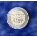 99.999% Fine Silver, 1 Troy Ounce coin.