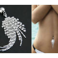 Sexy Rhinestone Braided Bar Bell Navel Ring