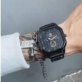 Mens Elegant & Eyecatching Square Dial Leather Band Watch