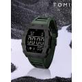 Mens Eyecatching & Modern Military Design  TOMI  Square Dial Sport Watch