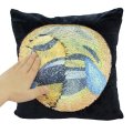 Emoji Pillow Changing Face Emoticon Sequin Pillowcase Cushion Cover -Crying Laughing & Unhappy Emoji
